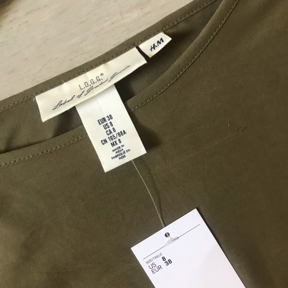 H&M army Green silky shirt - Picture 3 of 3
